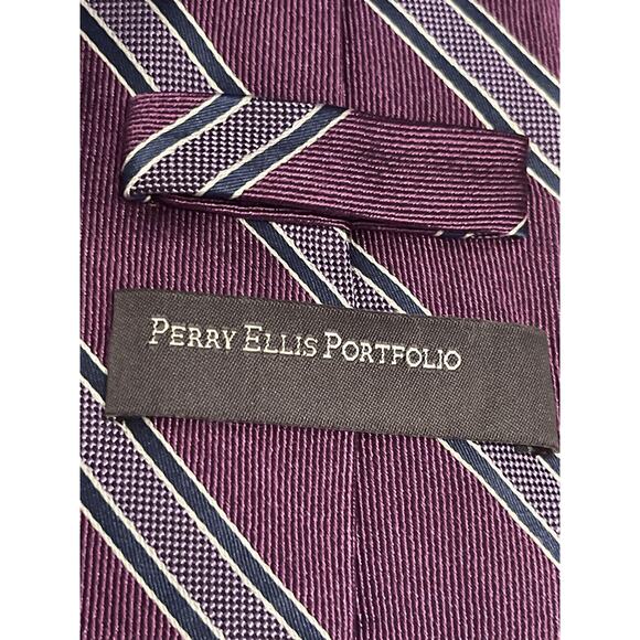 Perry Ellis Portfolio Hand Made 100% Silk Men’s Neck Tie Made In China - Picture 8 of 9
